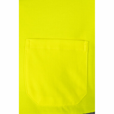 VL PLUTO LARGE Двоколірна сорочка-поло з піке (150 г/м²) з довгими рукавами, з бавовни (55%) та поліестеру (45%). синій  розмір 4XL - 36140-204-4XL- Фото №3