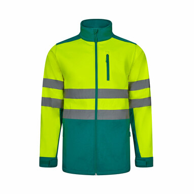 VL HESTIA Двоколірна куртка softshell (280 г/м²) з поліестеру (96%) та еластану (4%). зелений  розмір 3XL - 36144-209-3XL- Фото №8