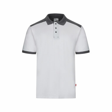 VL VELES Двоколірна сорочка-поло з еластичного піке (200 г/м²) з короткими рукавами, з поліестеру (96%) та еластану (4%). білий  розмір L - 36148-106-L- Фото №7