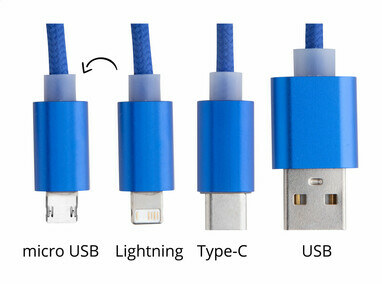 Кабель зарядний USB Scolt синій - AP721102-06- Фото №2