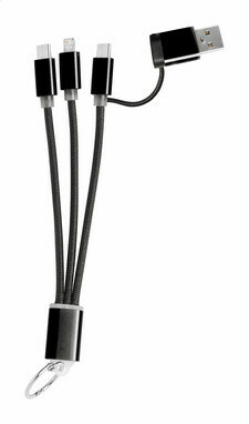 Брелок - USB зарядний кабель Frecles чорний - AP722111-10- Фото №1