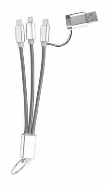 Брелок - USB зарядний кабель Frecles сірий - AP722111-77- Фото №1