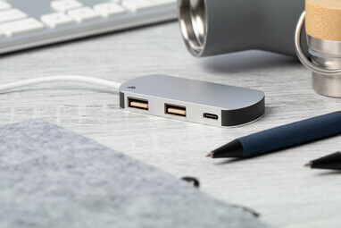 USB хаб Raluhub серебло - AP864022-21- Фото №4