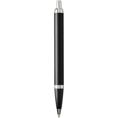 Ручка шарикова Parker IM сплошной черный, хром - 10702100- Фото №5