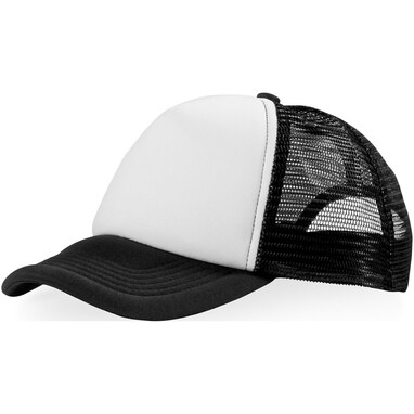 Кепка Trucker из 5-ти панелей сплошной черный, белый - 11106900- Фото №1