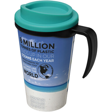 Термокружка Brite-Americano grande суцільний чорний, колір морської хвилі - 21000617- Фото №1