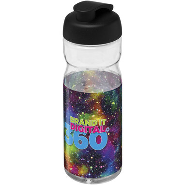 Бутылка спортивная H2O Base прозрачный, сплошной черный - 21004500- Фото №3