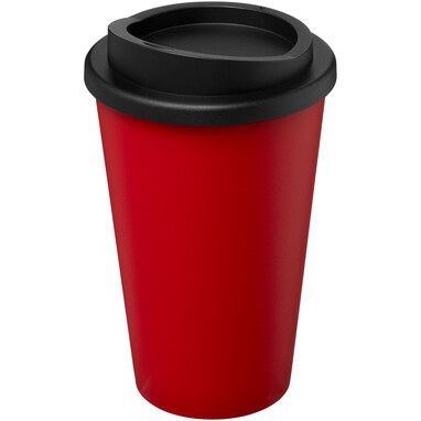 Термокружка Recycled Americano® об'ємом 350 мл червоний, суцільний чорний - 21069121- Фото №1