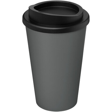 Термокружка Recycled Americano® об'ємом 350 мл сірий, суцільний чорний - 21069182- Фото №1