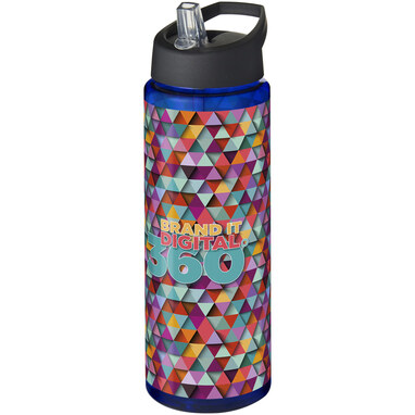 Пляшка спортивна H2O Vibe синій, суцільний чорний - 21009604- Фото №2