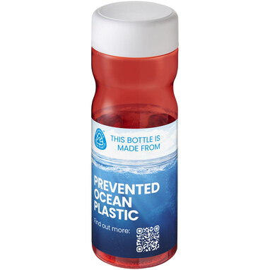 Пляшка з кришкою для води, що загвинчується H2O Eco Base 650 ml червоний, білий - 21043507- Фото №2