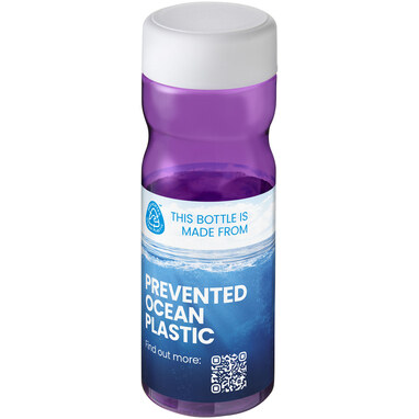 Пляшка з кришкою для води, що загвинчується H2O Eco Base 650 ml пурпуровий, білий - 21043509- Фото №2