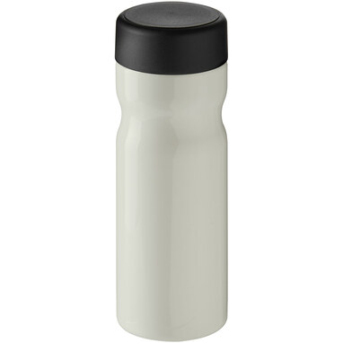 Бутылка с завинчивающейся крышкой для воды H2O Eco Base 650 ml цвета слоновой кости, сплошной черный - 21043511- Фото №1