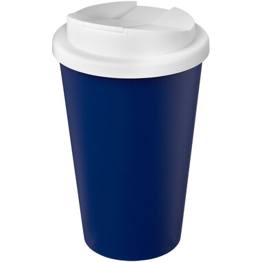 Кружка с герметичной крышкой Americano® Eco из переработанного материала объемом 350 мл cиний, белый - 21042510- Фото №1