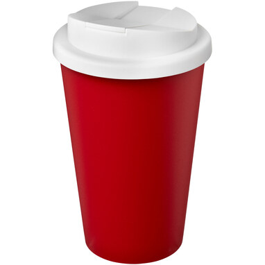 Кружка с герметичной крышкой Americano® Eco из переработанного материала объемом 350 мл красный, белый - 21042512- Фото №1