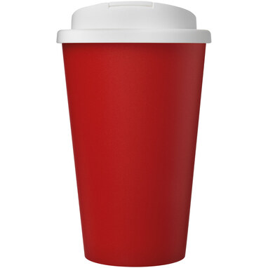 Кружка с герметичной крышкой Americano® Eco из переработанного материала объемом 350 мл красный, белый - 21042512- Фото №3
