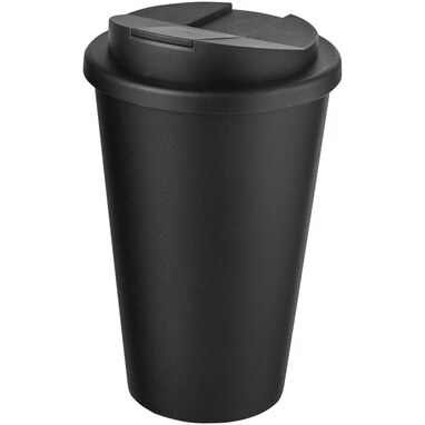 Кружка с герметичной крышкой Americano® Eco из переработанного материала объемом 350 мл сплошной черный, сплошной черный - 21042590- Фото №1
