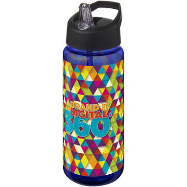 Пляшка спортивна H2O Active Octave Tritan синій, суцільний чорний - 21044605- Фото №2