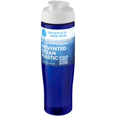 Спортивная бутылка H2O Active® Eco Tempo объемом 700 мл с откидывающейся крышкой белый, cиний - 21044803- Фото №2