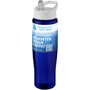 Спортивна пляшка H2O Active® Eco Tempo об'ємом 700 мл з кришкою-носиком білий, синій - 21044903- Фото №2