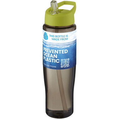 Спортивна пляшка H2O Active® Eco Tempo об'ємом 700 мл з кришкою-носиком лаймовий, темно-сірий - 21044963- Фото №2