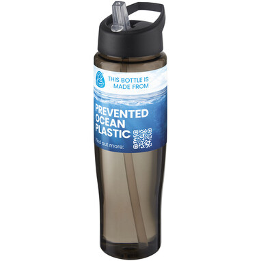 Спортивная бутылка H2O Active® Eco Tempo объемом 700 мл с крышкой-носиком сплошной черный, темно-серый - 21044990- Фото №2