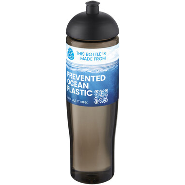 Спортивна пляшка H2O Active® Eco Tempo об'ємом 700 мл із куполоподібною кришкою суцільний чорний, темно-сірий - 21045190- Фото №2