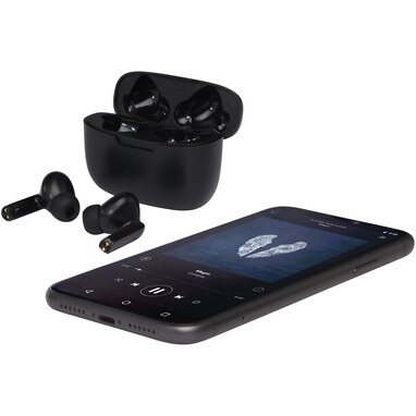 Наушники в футляре Essos 2.0 с технологией True Wireless с автоматическим подключением сплошной черныйчорний - 12429090- Фото №8