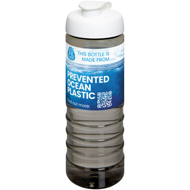 Спортивна пляшка H2O Active® Eco Treble об'ємом 750 мл із куполоподібною кришкою темно-сірий, білий - 21047901- Фото №2