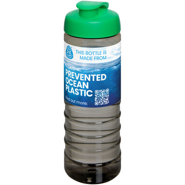 Спортивная бутылка H2O Active® Eco Treble объемом 750 мл с куполообразной крышкой темно-серый, зеленый - 21047903- Фото №2