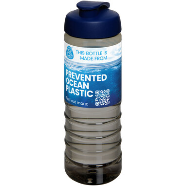 Спортивна пляшка H2O Active® Eco Treble об'ємом 750 мл із куполоподібною кришкою темно-сірий, синій - 21047904- Фото №2