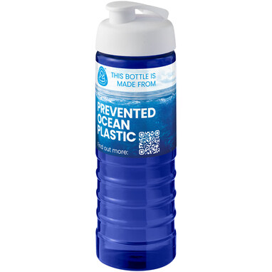 Спортивна пляшка H2O Active® Eco Treble об'ємом 750 мл із куполоподібною кришкою синій, білий - 21047907- Фото №2