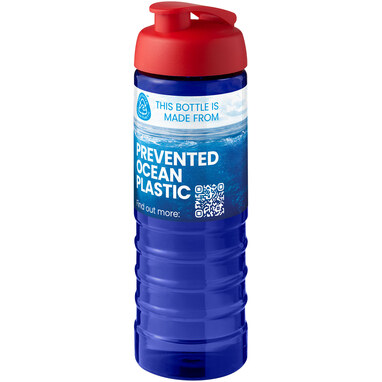 Спортивная бутылка H2O Active® Eco Treble объемом 750 мл с куполообразной крышкой cиний, красный - 21047908- Фото №2