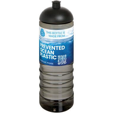 H2O Active® Eco Treble спортивна пляшка об'ємом 750 мл із куполоподібною кришкою темно-сірий, суцільний чорний - 21048000- Фото №2