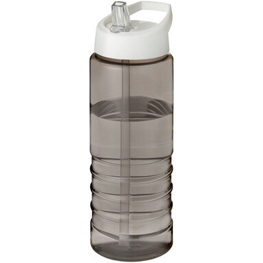 Спортивная бутылка H2O Active® Eco Treble объемом 750 мл с куполообразной крышкой темно-серый, белый - 21048201- Фото №1
