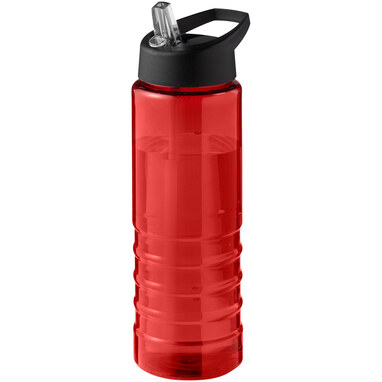Спортивная бутылка H2O Active® Eco Treble объемом 750 мл с куполообразной крышкой красный, сплошной черный - 21048206- Фото №1