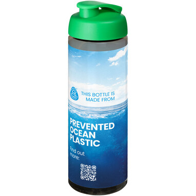 Спортивна пляшка H2O Active® Eco Vibe об'ємом 850 мл з кришкою, що відкидається темно-сірий, зелений - 21048303- Фото №2