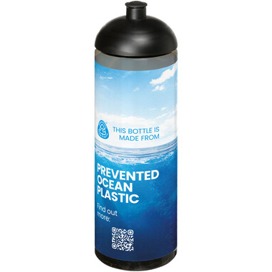 Спортивная бутылка H2O Active® Eco Vibe объемом 850 мл с куполообразной крышкой темно-серый, сплошной черный - 21048400- Фото №2