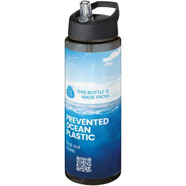 Спортивная бутылка H2O Active® Eco Vibe объемом 850 мл с крышкой-носиком темно-серый, сплошной черный - 21048600- Фото №2