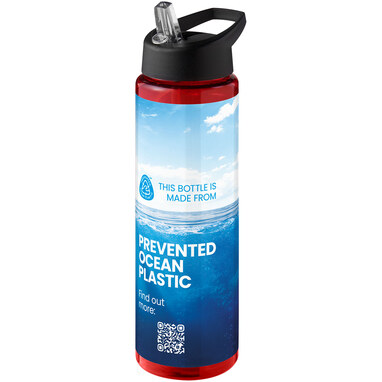 Спортивна пляшка H2O Active® Eco Vibe об'ємом 850 мл з кришкою-носиком червоний, суцільний чорний - 21048608- Фото №2
