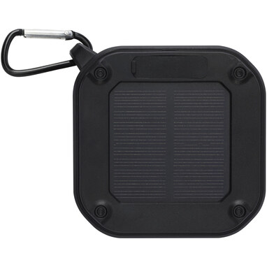 Динамик Solo 3W IPX5 RCS из переработанного пластика с солнечными батареями и Bluetooth® с карабином черный - 12434790- Фото №6