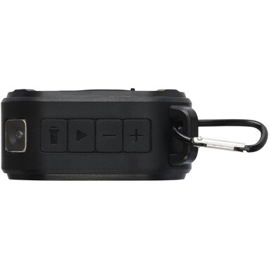 Динамик Solo 3W IPX5 RCS из переработанного пластика с солнечными батареями и Bluetooth® с карабином черный - 12434790- Фото №8