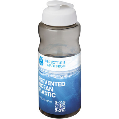 H2O Active® Eco Big Base спортивная бутылка с откидной крышкой объемом 1 литр белый - 21017893- Фото №2