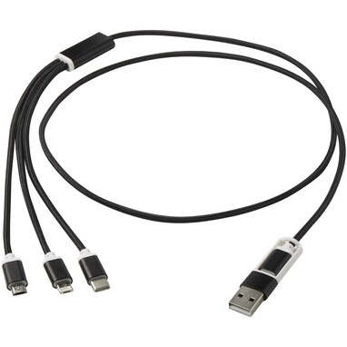 Versatile зарядный кабель 5-1 из переработанного алюминия сплошной черный - 12438690- Фото №1