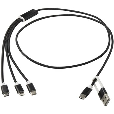 Versatile зарядный кабель 5-1 из переработанного алюминия сплошной черный - 12438690- Фото №6