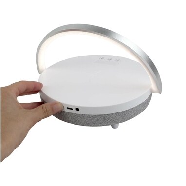 Prixton динамик Bluetooth® 4-в-1 мощностью 10 Вт со светодиодной подсветкой и базой для беспроводной зарядки белый - 2PA16001- Фото №4