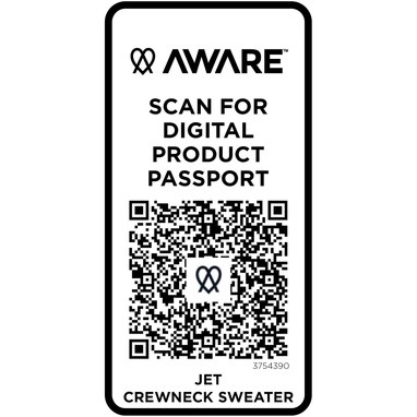 Jet унисекс Aware™ свитер с круглым вырезом из переработанных материалов сплошной черный  размер M - 37543902- Фото №5