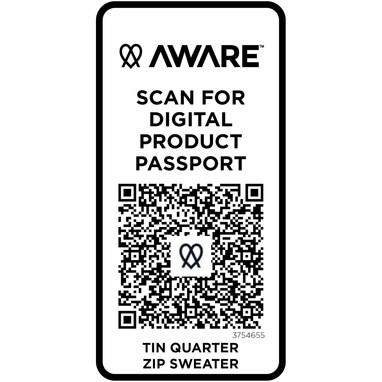 Tin унисекс-свитер с молнией на четверть из переработанных материалов Aware™  темно-синий  размер M - 37546552- Фото №5