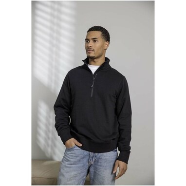 Tin унисекс-свитер с молнией на четверть из переработанных материалов Aware™  сплошной черный  размер S - 37546901- Фото №6