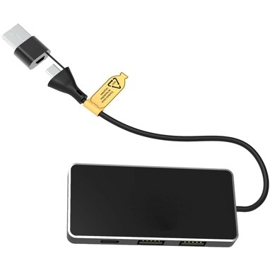 SCX.design H20 USB-концентратор 8-в-1 с двойным входом и 6 портами сплошной черный - 2PX16590- Фото №3